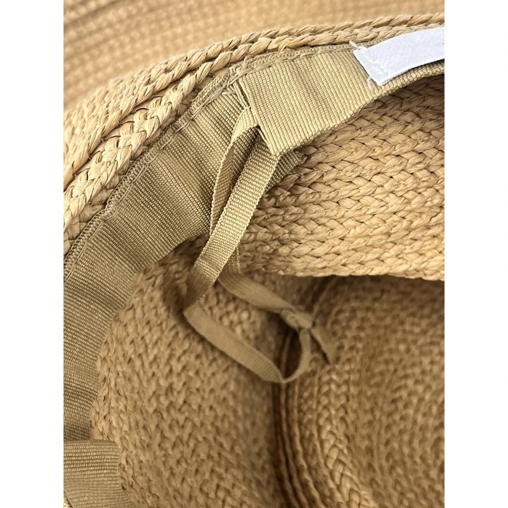 Trina Turk Palmas‎ Oversized Sun Hat OS NWOT Pink Ribbon Tan Floppy Resort Beach